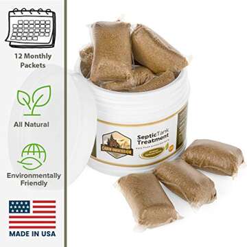 Septic Tank Treatment Packets for Home & RV - 1 Year Supply