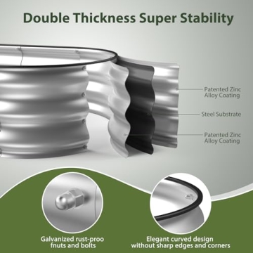 Winpull Galvanized Raised Garden Bed Kit for Efficient Gardening