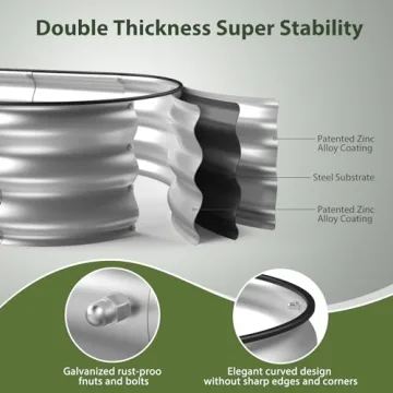 Winpull Galvanized Raised Garden Bed Kit for Efficient Gardening