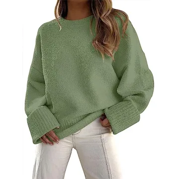 ANRABESS Women's Oversized Fuzzy Knit Sweater - Cozy & Stylish Fall 2024