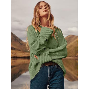 ANRABESS Women's Oversized Fuzzy Knit Sweater Fall 2024