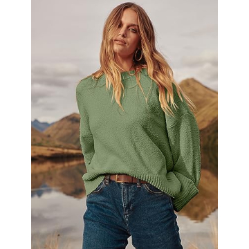ANRABESS Women's Oversized Fuzzy Knit Sweater Fall 2024