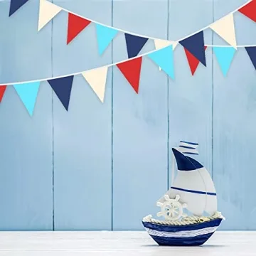 Nautical 32Ft Pennant Banner for Birthday and Party Decor