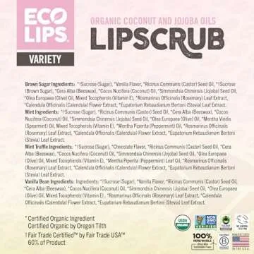 Eco Lips LIP SUGAR SCRUB 4 Pack - Organic Care for Lips