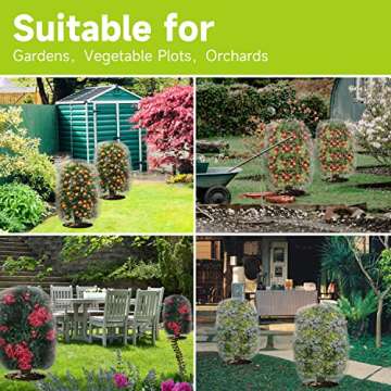 4 Packs Garden Plant Netting Blueberry Bushes Protection Netting Covers Bags, Tomato Fruit Trees Protective Cover Garden Plant Netting Covers Bags Plant from Insect Bird Eating 4.92x3.93 FT