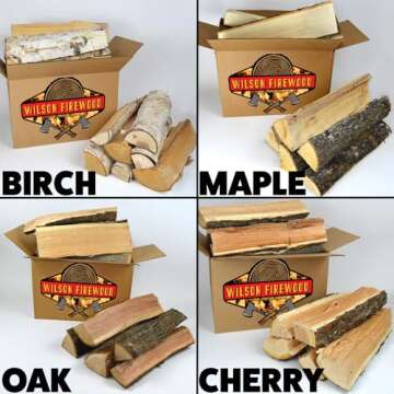 Wilson Maple Split Firewood - Seasoned Natural Kiln Dried Fireplace, Fire Pit, Bonfire Logs (Regular...