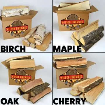 Wilson Maple Split Firewood - Seasoned Natural Kiln Dried Fireplace, Fire Pit, Bonfire Logs (Regular...
