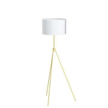 O’Bright Tripod Floor Lamp, Adjustable in Height, 100% Metal Body with Linen Drum Shade, E26 Socket, Bedside Lamp, Standing Light for Living Room, Bedroom, Office, Antique Brass