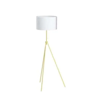 O’Bright Tripod Floor Lamp, Adjustable in Height, 100% Metal Body with Linen Drum Shade, E26 Socket, Bedside Lamp, Standing Light for Living Room, Bedroom, Office, Antique Brass