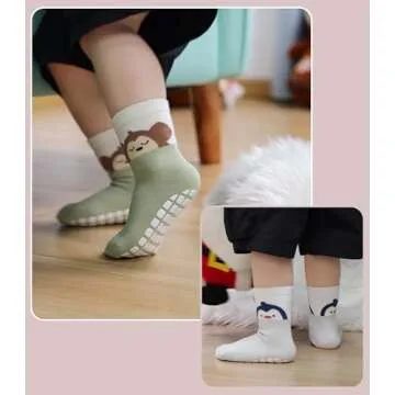 DOSKONI Non Slip Baby Toddler Socks with Grippers 1-3 Years