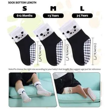 DOSKONI Non Slip Baby Toddler Socks with Grippers 1-3 Years