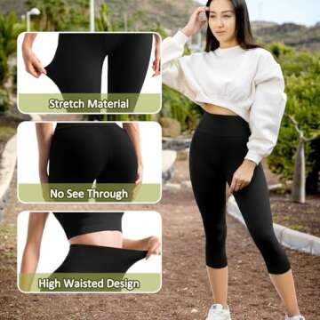 Fawarior Leggings for Women, High Waisted Black Leggings Women for Workout Gym Yoga Sports