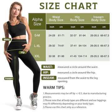 Fawarior Leggings for Women, High Waisted Black Leggings Women for Workout Gym Yoga Sports