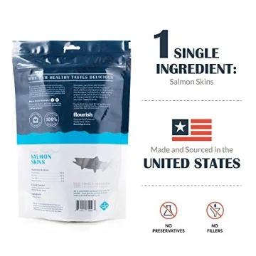 Healthy Freeze-Dried Salmon Skin Dog Treats Chews