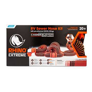 Camco RhinoEXTREME 20-Foot RV Sewer Hose Kit with Durability