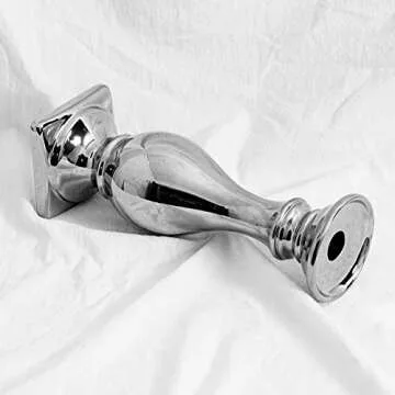 10 inch Silver Ceramic Decorative Pillar Candle Holder Stand Set Candlesticks Holder for Table