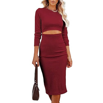 Elegant SHANZHEN Women's Cocktail Dress in Wine Red