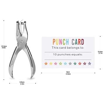 ONEDONE Reward Punch Cards Pack of 200 with Hole Puncher Behavior Incentive Awards for Teachers Kids...