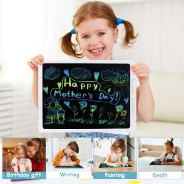 SNEGDO LCD Writing Tablet for Kids - 21 Inch Doodle Board Toddler Educational Preschool Learning Toys Christmas Birthday Gift for 3 4 5 6 7 Year Old Girls Boys, White