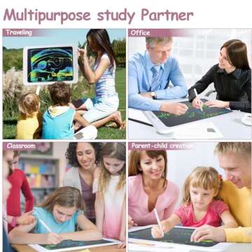 SNEGDO LCD Writing Tablet for Kids - 21 Inch Doodle Board Toddler Educational Preschool Learning Toys Christmas Birthday Gift for 3 4 5 6 7 Year Old Girls Boys, White