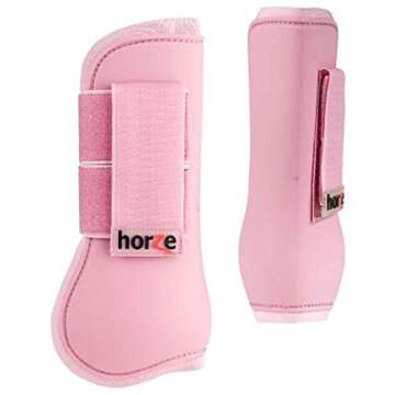 HORZE Chicago Protective Horse Tendon Boots - Lightweight Open Front Boots for Jumping, Trail Riding...