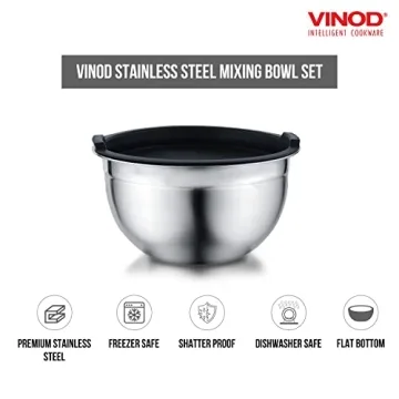 Vinod Cookware Heavy Duty Mixing Bowls Set with Lids