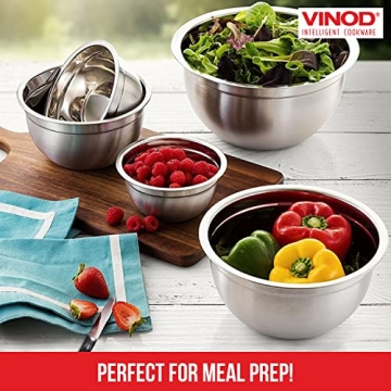 Vinod Cookware Heavy Duty Mixing Bowls Set with Lids