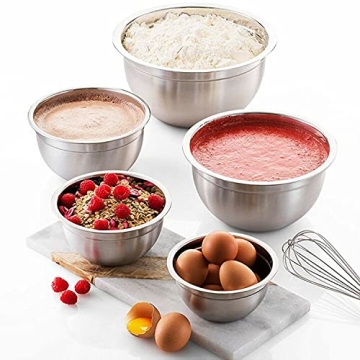 Vinod Cookware Heavy Duty Mixing Bowls Set with Lids