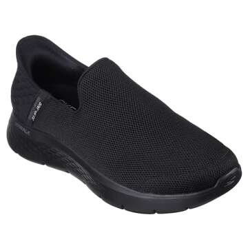 Skechers Men's Go Flex Hands Free Slip-ins Athletic Slip-on Casual Walking Shoes Sneaker, Black, 12 X-Wide