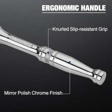 WORKPRO 1/2-Inch Drive Ratchet, Quick-Release Reversible Ratchet Wrench, 72-Tooth 1/2 Drive Ratchet Handle, Chrome Alloy Made, Cr-Mo Head, Full Polished