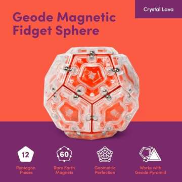 Speks Geode Sphere Magnetic Fidget Toy for Adults & Teens 14+ | Sensory Gadget for Stress Relief and...