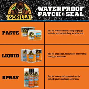 Gorilla Waterproof Patch & Seal Liquid Rubber Sealant, Crystal Clear, 32oz (Pack of 1)