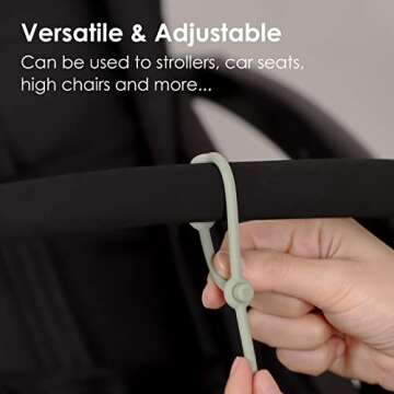 Andy Bear Toy Straps for Baby Toy Safety Straps Silicone High Chair Toys Straps Toddler Bottle Straps for Strollers, High Chair, Cribs, Car Seat, Stroller Accessories, Baby Pacifier Clip-Dusty Blue