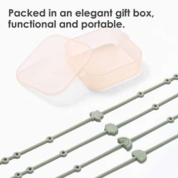 Andy Bear Toy Straps for Baby Toy Safety Straps Silicone High Chair Toys Straps Toddler Bottle Straps for Strollers, High Chair, Cribs, Car Seat, Stroller Accessories, Baby Pacifier Clip-Dusty Blue