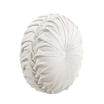Lush Decor Round Pleated Soft Velvet Decorative Throw Pillow - Elevate Your Space