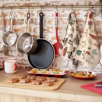 Kajaia 4 Pcs Summer Boho Kitchen Towels 16 x 24 Inch Vintage Dish Towels Modern Geometric Tea Hand D...