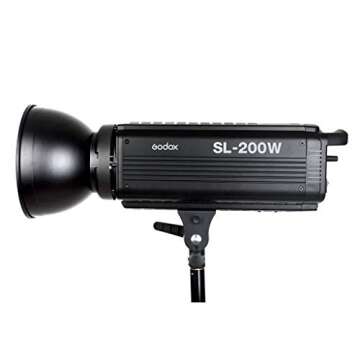 Godox 200W LED Video Light SL-200W,Bowens Mount 5600K, Studio Continuous LED Lamp for Camera DV Camc...