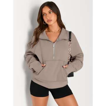 Stylish AUTOMET Women's Fleece Lined Athletic Hoodie