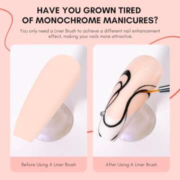 Makartt Nail Art Brushes: 7/9/11mm Thin Liner Brush Set with Shiny Diamond Handle & Caps, 3Pcs Gel Nail Painting Brush Nail Drawing Brushes for Nail Painting 3d Gel Nail Art French Tips Home DIY Use