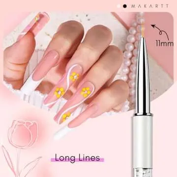 Makartt Nail Art Brush Set with Diamond Handle & Caps