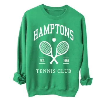 Stylish Adult Hamptons Men's Tennis Club Relaxed Sweatshirt - Vintage Lightweight Piece