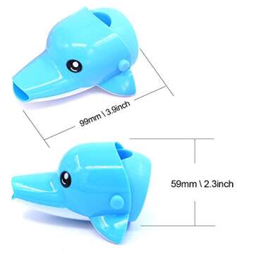 Rustark 3Pcs Cartoon Faucet Extender Sink Handle Extender for Toddler, Baby, Children Safe and Fun Hand-Washing Solution (Set of 3, Yellow Duck, Pink Elephant, Blue Dolphin)