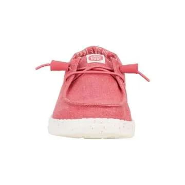 Hey Dude Wendy Stretch Canvas Washed Red Size 8, Women’s Shoes, Women’s Slip-on Loafers, Comfortable & Light-Weight