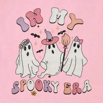 GLlGLITTR Toddler Baby Girl Halloween Shirt in My Spooky Era Ghost Tshirt Spooky Season Short Sleeve Tee Top Kid Fall Clothes(Pink3,18-24Months)