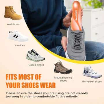 BestHalo Plantar Fasciitis Insoles for High Arch Support