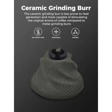 SimCoker Manual Coffee Grinder,Ceramic Burr Hand Coffee Grinder for Espresso,Adjustable Grind Settin...