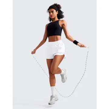 CRZ YOGA Women's High Waisted Running Shorts - Quick Dry & Stylish