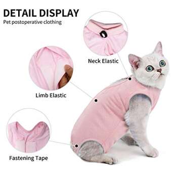 TORJOY Kitten Onesies,Cat Recovery Suit for Abdominal Wounds or Skin Diseases,After Surgery Wear Ant...