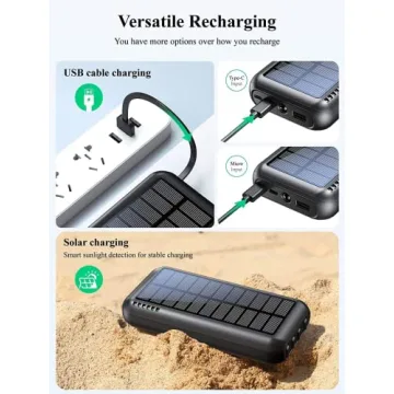 UYAYOHU 40000mAh Solar Power Bank - Fast & Portable