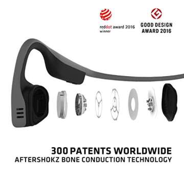 AfterShokz Titanium Bone Conduction Wireless Bluetooth Headphones - Slate Grey